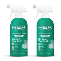HEX Performance Deodorizing Spray, Fragrance Free, 12oz (Pack of 2) - Awesome for Shoes, Gear & Workout Mats, Eco-Friendly