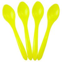 Curved Plastic Ice Cream Spoons - Yellow Disposable Dessert Spoons - 5.75 Inch Birthday Party Spoons - Frozen Dessert Supplies - Fast Shipping! 1,000 Count