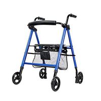 HYXQY-ZY Standard Walking Frames with Seatand Brakes | 4 Wheels Lightweight Folding Mobility Aid Rolling Walker |for Adult, Senior, Elderly and Handicap|Height Adjustable |Blue