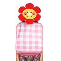 BIHIKI Adult Reusable Bib for Eating with Crumb Catcher,Waterproof Clothing Protector,Stain Resistant Adult Aid Apron for Elderly Patient Senior (Pink, M:25"x14")