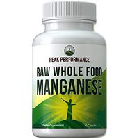 Raw Whole Food Manganese Supplement - Pure Trace Mineral Capsules for Connective Tissue, Bone Health and Enzyme Support. Blended with 25+ Organic Vegetables and Fruits. Superior Absorption. 30 Pills