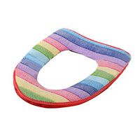 Rainbow Bathroom Toilet Seat Closestool Washable Soft Warmer Mat Cover Pad Cushion (Rainbow-Red)