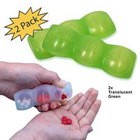 Soft Pill Case, PillPod Multi-Pack 2 Green, Daily or Weekend Pill case, Easy to Open & Close. Pocket or Purse Pill Case, Perfect Travel Pill case