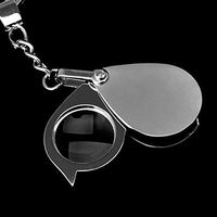 Amrka 8X Magnifier Pocket Folding Loupe Magnifying Glass Lens With Keychain Portable