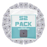 Vive Tens Unit Pads [52 Pack] - Reusable Replacement Electrodes - Electrotherapy Muscle Stim - Self Adhesive Gel - Fits Most EMS Physical Therapy Devices for Pain Relief - Snap Style