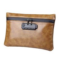 GREENWISH Smell Proof Bags, Water Repellent Stash Bag with Combination Lock Active Carbon Lined PU Leather Odor Proof Pouch Case Container for Travel Stash Storage Odor Lock Container