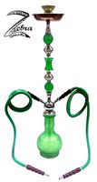 Zebra Smoke Series: 32" 2 Hose Sunshine (C1) Hookah Complete Set Complete Set (Green)