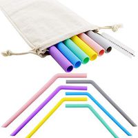 Collapsible Straws Silicone Foldable Straw Fixing Accessories Drinking Straw for Smoothies Milkshakes Kids/Toddlers Kitchen Accessories
