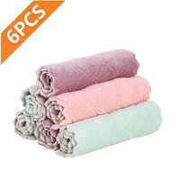 URSMART Dish Clothes, Microfiber Cleaning Kitchen Towel，Super Absorbent Coral Velvet Dishtowels, Nonstick Oil Washable Fast Drying(Color Random)