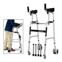 JYKOS Walkers Elderly People Foldable Walker Adjustable Walking Assist Equipped Wheels Equipped with Arm Rest Pad for The Limited Mobility with Disabled, Four Wheels Chair Walking Frame