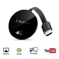 SmartSee Miracast Wireless Display Receiver 1080P HDMI WiFi Media Streamer Adapter Support Chromecast YouTube Netflix Hulu Plus Airplay DLNA TV Stick for Android/Mac/iOS/Windows (2.4G + Google Home)