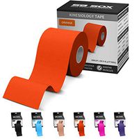 SB SOX Kinesiology Tape (16ft Uncut Roll) – Best Latex Free, Water Resistant Treatment for Muscles & Joints – Let Our Free Illustrative How-to-Use Guide Help You – Ideal for Any Activity (Orange)
