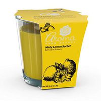 Aroma From Nature Minty Lemon Sorbet 4 oz AireCare Scented Candle - 1 Pack - Aromatherapy Candles - Home Fragrance - Apothecary Glass With Single Wick