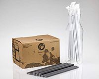 Footprint Paper Straws - Giant 7.75" (300ct) Black Wrapped - Biodegradable, Premium Eco-Friendly Paper Straws in Bulk for Restaurants, Juices, Smoothies, Black (FPS-08-197-W-999-IPK)