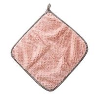 Lazinem Home Kitchen Double Side Coral Fleece Dish Washing Cleaning Cloth Towel Rag Wipe Sponges