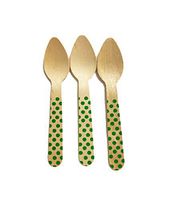 Perfect Stix Polka Dot Spoon 110 36-Green Printed Wooden Spoons with Green Polka Dot Pattern, 4.5" (Pack of 36)