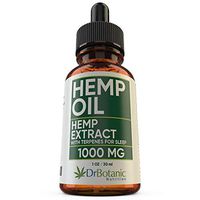 Hemp Oil For Anxiety: With 1000mg Hemp Extract: Valerian Root and Melatonin. Helps Better Sleep, Stress, Inflammation, Pain Relief. Tincture Drops Rich in Omega 3-6-9: DrBotanic Nutrition