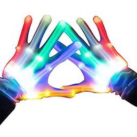 bromrefulgenc Glowing Gloves for Children,1 Pair Colorful LED Glowing Gloves Elastic Gloves for Party Stage Performance Props Festival Party White