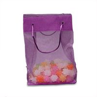 Purple Fabric Mini Shopping Bags | Quantity: 12 | Width: 4" Gusset - 2 1/2"