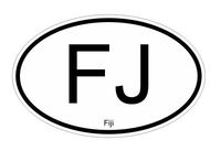 Slap-Art Fiji FJ Oval Vinyl Decal Sticker