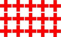 15 First Aid Medical Cross 1" X 1" Vinyl Decal RED