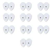 Pack of 20 (10 Pairs) Premium Quality Large TENS/EMS Unit Electrode Pads Reusable Self-Adhesive Replacement Massage Pads (Snap On Connection)