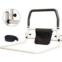 Bed Rail Safety Side Guard for for Elderly - with Travel Rail & Pouch Bedside Folding Safety Handle Railing， Metal Grip Bumper (Color : A)