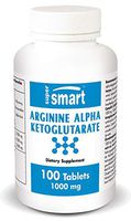 Supersmart - Arginine Alpha Ketoglutarate (AKG) 1000 mg - Amino Acid Aid Immune System, Cardiovascular & Muscle Mass | Non-GMO - 100 Tablets