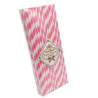 TrendBox 1 Box(50pcs) Reine Femme(TM) Strip Paper Straws for Drinking Birthday Wedding Baby Shower Party Celebration - Pink