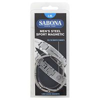 Sabona Men's Steel Sport Magnetic Bracelet, L/XL, 1 Ounce