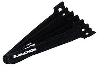 Monoprice Hook & Loop Fastening Cable Ties 6inch, Black (2 Packs of 100)