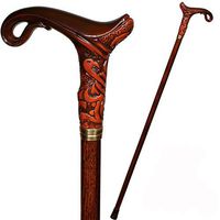 GC-Artis Designer Magic Elegant Walking Cane Stick for Men Women Ladies Gentleman Wooden Shaft Fashionable Handmade 36” Brown