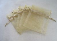 MyCraftSupplies Premium Quality Organza Bags 12x14 Inch 10-Pack for Gifts and Storage (Champagne)