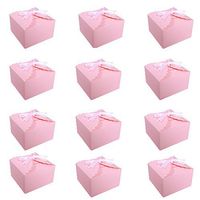 MissShorthair Gift Boxes,12 Pack Solid Color Decorative Boxes for Small Gifts, Favor Boxes for Christmas, Wedding, Birthday, Party, Holidays (Peachish Pink)