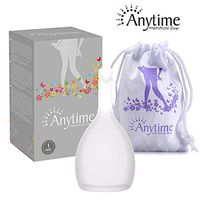 Anytime Gobal Menstrual Cup Reusable 100% Medical Grade Silicone Product Lady Menstruation Discharge Valve Women Cup Purple Large (Clear, Small)
