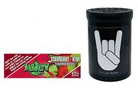 Herb Airtight Container Fresh Kettle with Juicy Jay's Strawberry Kiwi 1.25 Flavored Hemp Rolling Papers 1 Count DC Crafts Nation- Metal