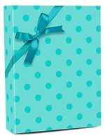 30" X 100' Gloss Dots Aqua Gift Wrap