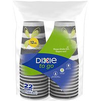 Dixie to Go Hot Beverage Cups, 12oz, 132 Count, Assorted Designs, Disposable Paper Coffee Cups, Cups Only
