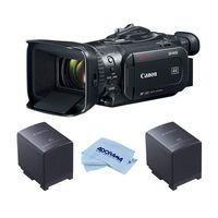 Canon XF-405 4K UHD High Definition Professional Camcorder with HDMI 2.0 & 3G-SDI Output 15x Optical Zoom - Bundle with 2 Pack BP-828 2670mAh Lithium-Ion Battery Pack, Microfiber Cloth