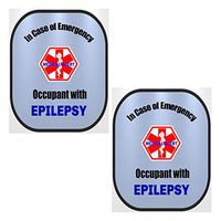 Epilepsy Medical Alert Safety Window Decal Set of 2