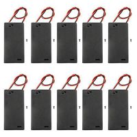 WMYCONGCONG 10 PCS 2x 1.5V AA Battery Holder Case Storage Box w/Wire Leads and ON/OFF Switch