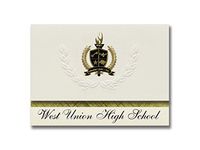 Signature Announcements West Union High School (West Union, OH) Graduation Announcements, Presidential style, Basic package of 25 with Gold & Black Metallic Foil seal