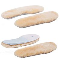 ABUSA Sheepskin Insoles Women's Premium Think Wool Fur Fleece Inserts Cozy & Fluffy 8X2