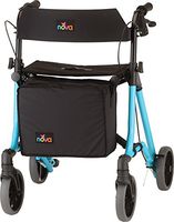 NOVA Forte Rollator Walker, 20" Seat Height, Easy to Fold and Carry Rolling Walker, Sky Blue