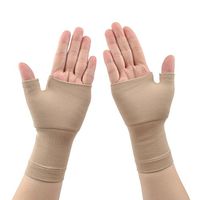 ZSZBACE 1 Pair Wrist Brace- Unisex Compression Wrist and Thumb Support Sleeve - Relieve Carpel Tunnel& Wrist Pain- Improve Blood Circulation (Khaki, S)