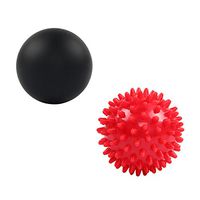 Sinolofty Massage Balls Set of 1 Lacrosse Ball + 1 Spiky Ball for Myofascial Reflexology Release Trigger Point Therapy for Back Shoulder Foot Neck