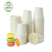 TashiLiving [100 Pack-4oz] Disposable Paper Coffee Espresso Nespresso, Lavazza-White, Condiment/Tasting/Sample Cups, 4 Ounce