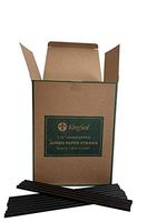 Kingseal Disposable Paper Drinking Straws, BLACK, Unwrapped, 7.75" Length x 6mm diam,"Jumbo" Sizing, Biodegradable, Earth Friendly, Bulk Pack - 1 Master Case of 8/600 (4800 pcs total)