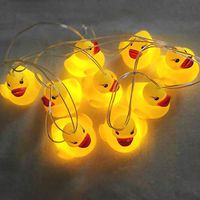 MOVEmen LED Little Yellow Duck Light String Battery Powered Light with Modeling Light String Hanging Outdoor Indoor Waterproof Light String for Christmas Garden Wedding Party Bedroom (2m 20 lamp)