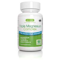 Triple Magnesium Complex, Chelated Magnesium Bisglycinate, Citrate & Taurate, Vegan, 90 Capsules